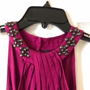 Vibrant Magenta Halter with Jewel Embellishment